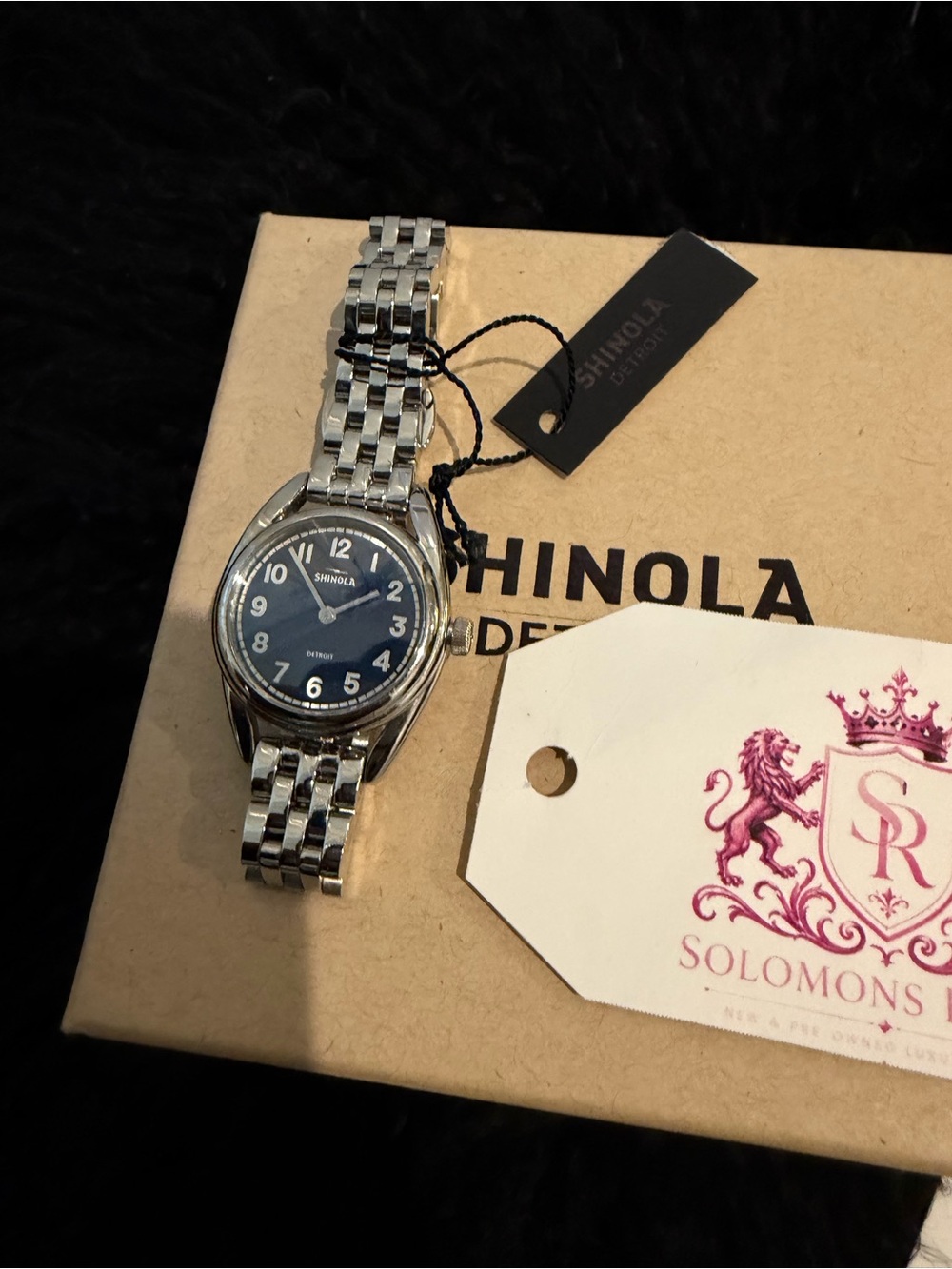 Shinola The Derby Navy Stainless Steel 30mm NWT
